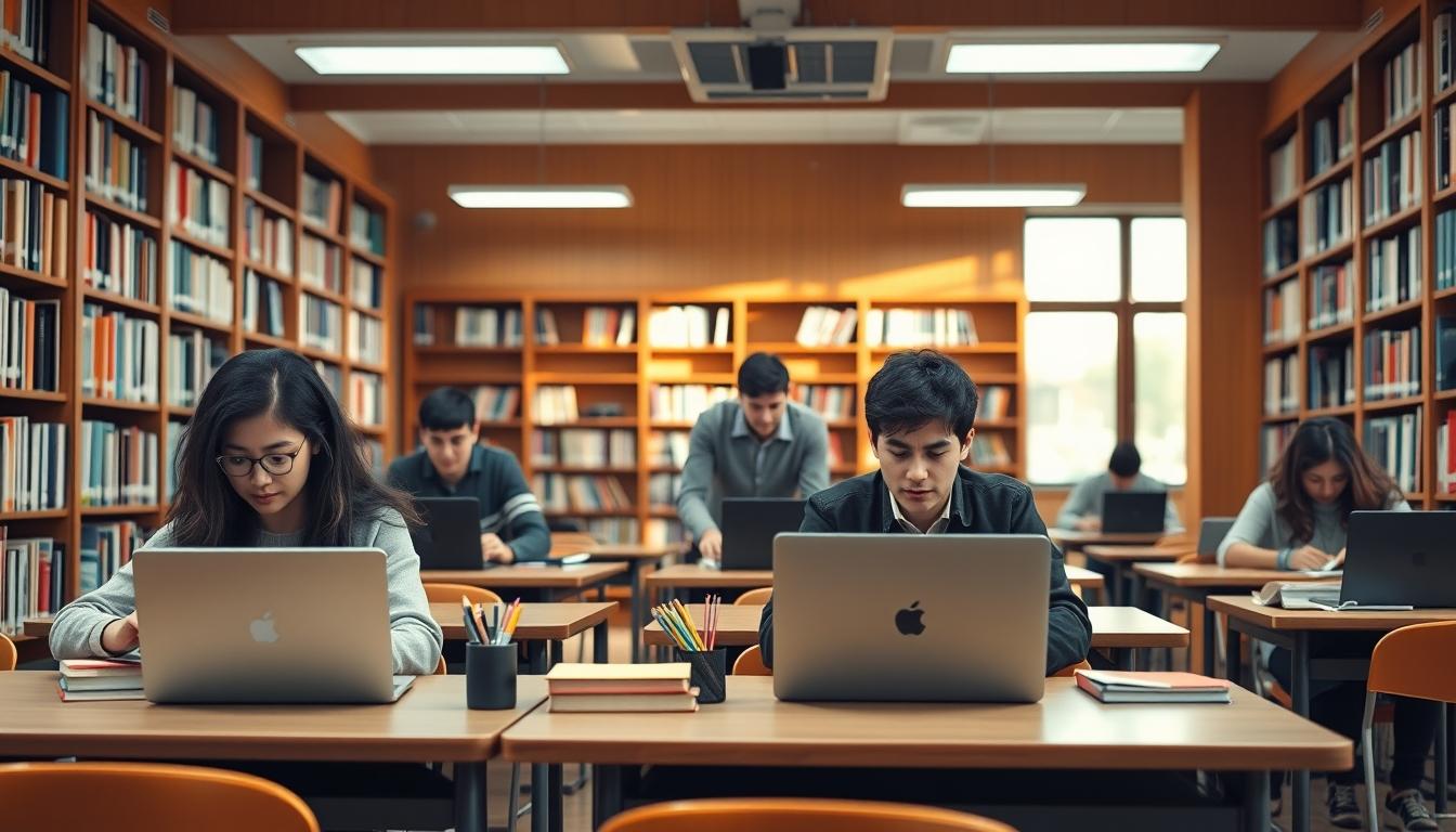 Student preparing for exams with study materials